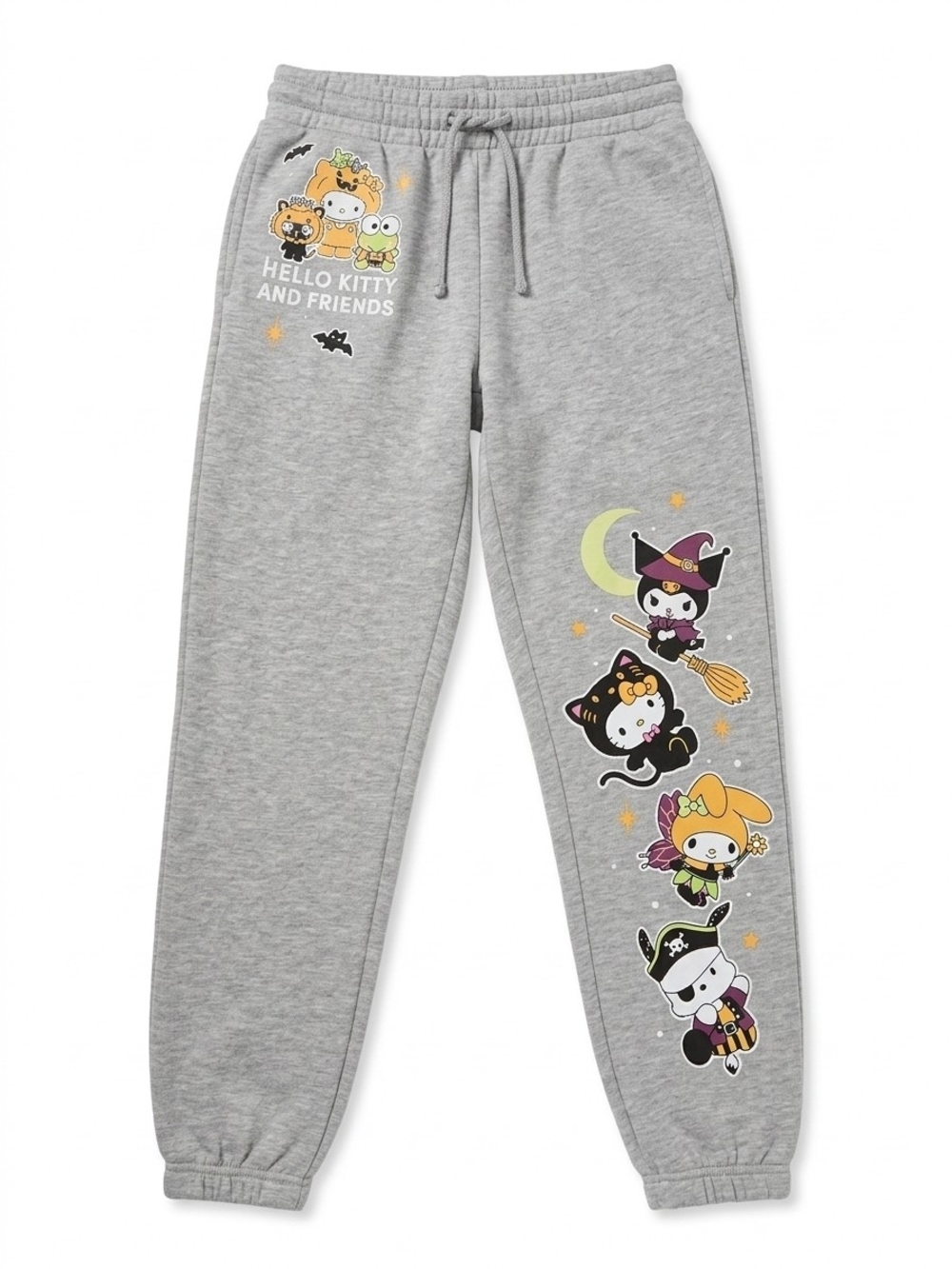 Hello Kitty Grey Joggers with Halloween Character Print